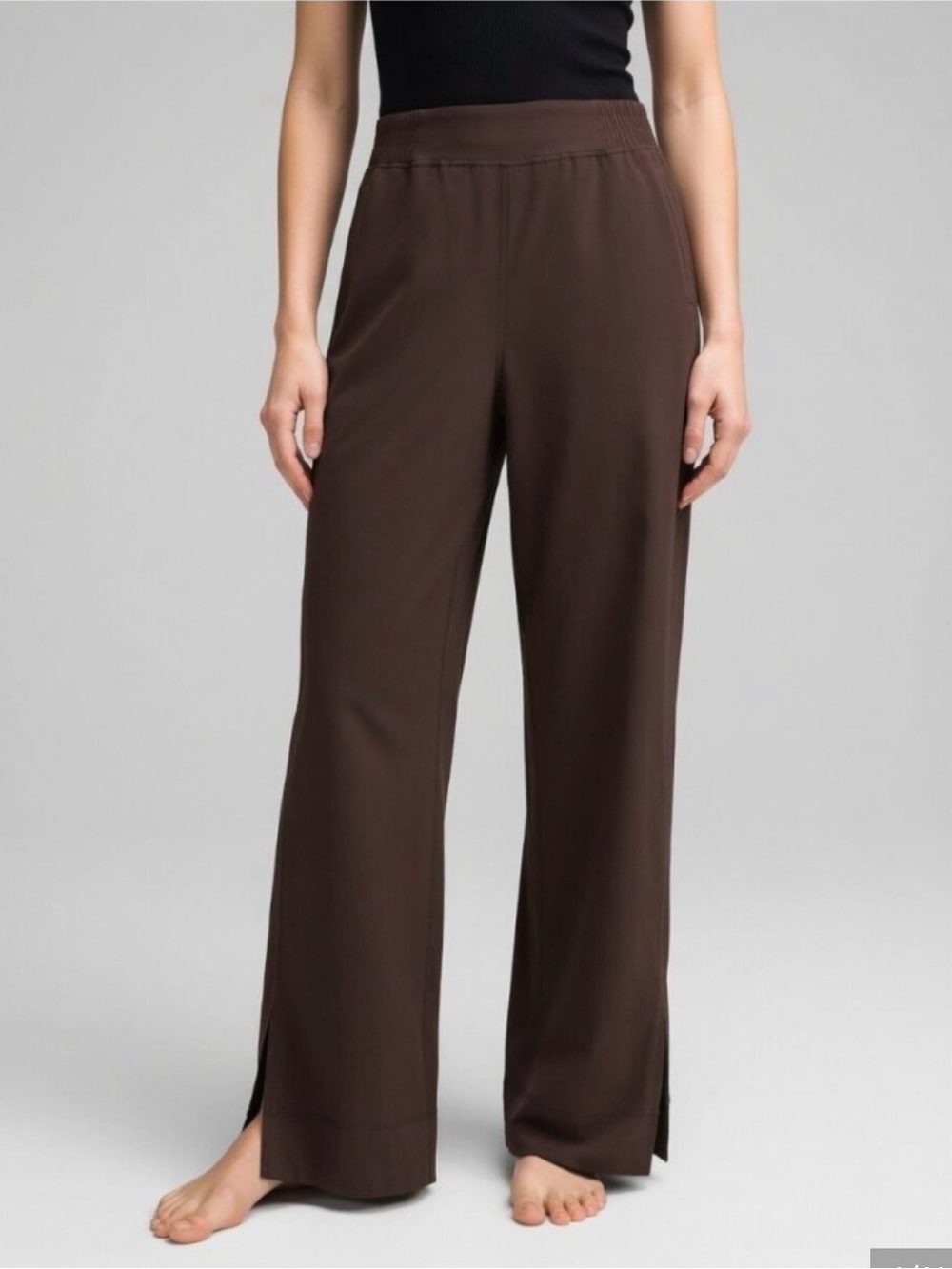 lululemon strech woven Wide-Leg Pull-On Pants in Espresso Brown